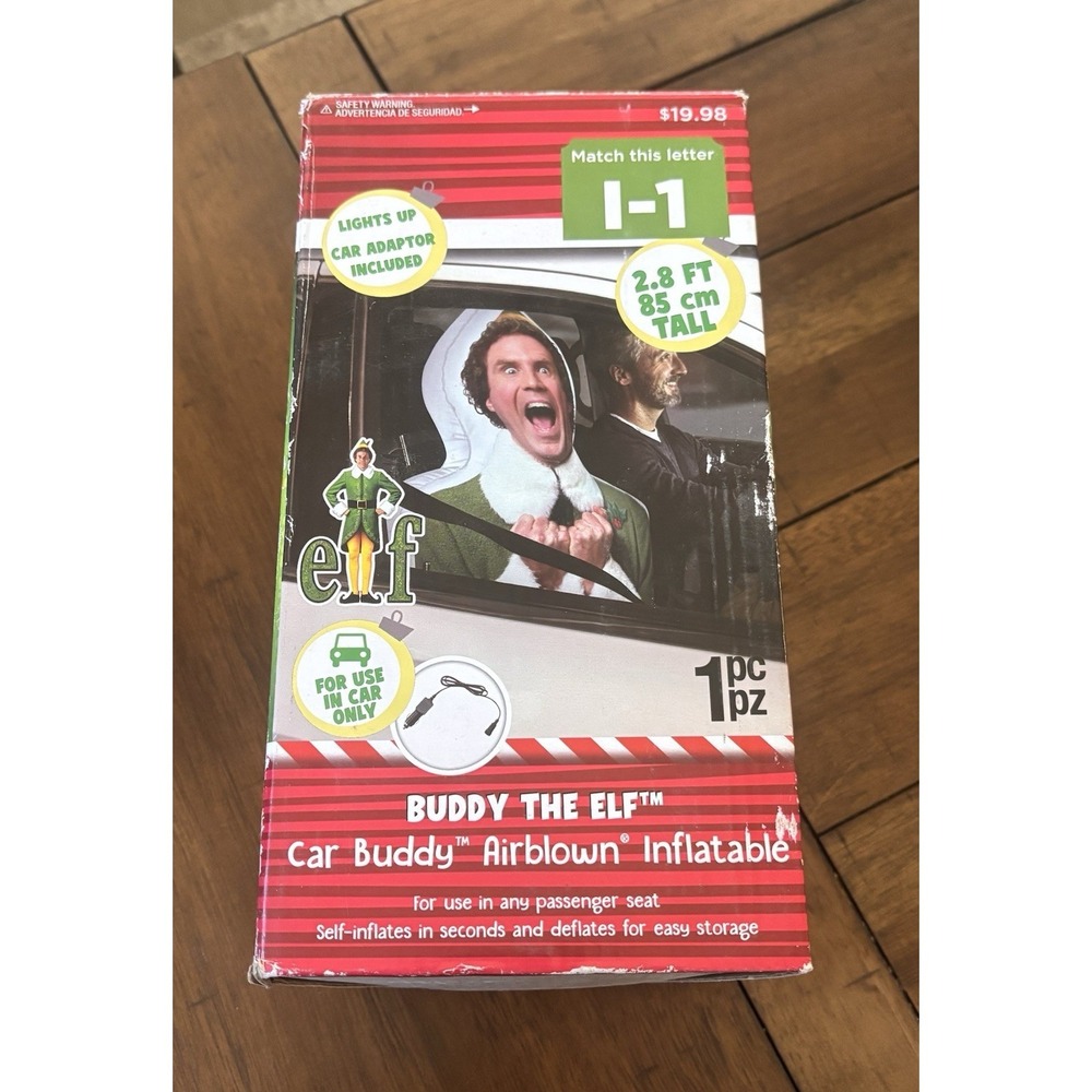 Gemmy Buddy the Elf Car Buddy Airblown Inflatable 2.8 ft Christmas Decor  READ